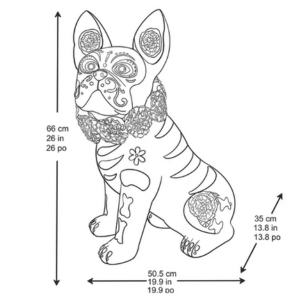 Figura Decorativa Día de Muertos, Bulldog Francés