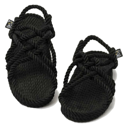 JC Negro sandalia artesanal Nomadic hechas cion cuerdas suaves