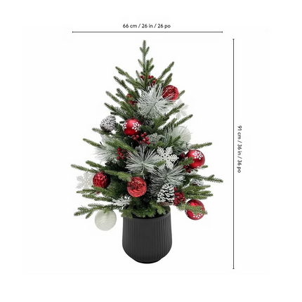 Árbol de Pino Decorado con Luces Centelleantes 91 cm