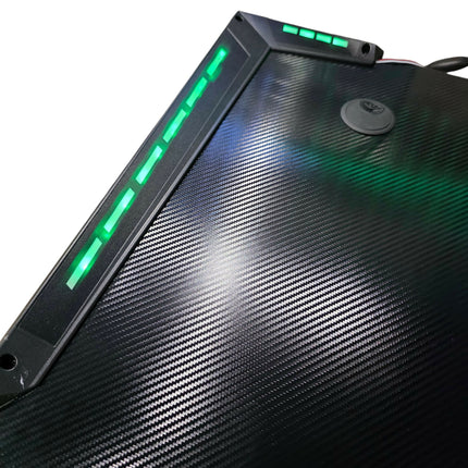 Escritorio Gamer 122x60 Cm Textura Fibra De Carbono Led.