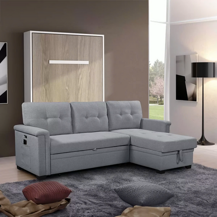 Sofá Cama Seccional con Puerto USB, Montbrook Home, Ashlyn