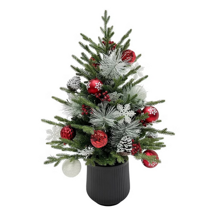 Árbol de Pino Decorado con Luces Centelleantes 91 cm