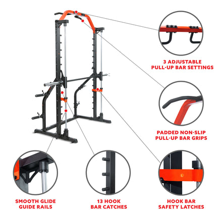 sunny-health-fitness-strength-smith-machine-squat-rack-essential-series-II-SF-XF920021-03
