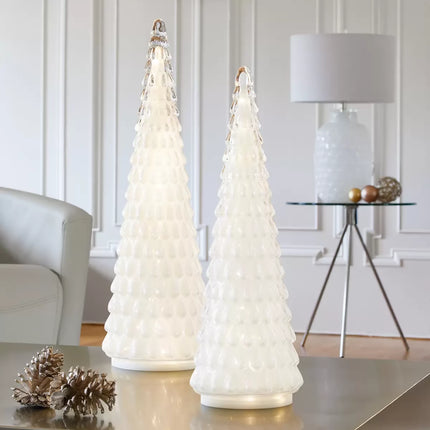 Árboles de Vidrio con Luz LED, 2 Piezas