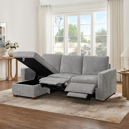 Sofá Estilo Chaise Reversible De Tela De 2 Piezas Con Reposapiés Eléctrico Y Almacenamiento, Thomasville