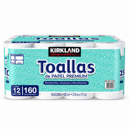 Toalla Desechable 12 pzas Kirkland Signature