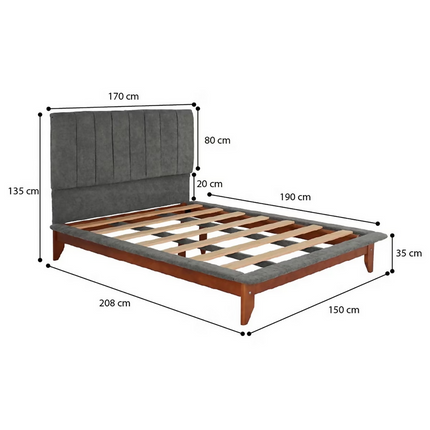 Cama Queen Gris Violanti