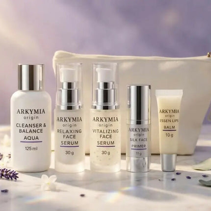 Set Facial Arkymia Origin – Rutina Completa 5 Piezas + Cosmetiquera | Conie Bogart