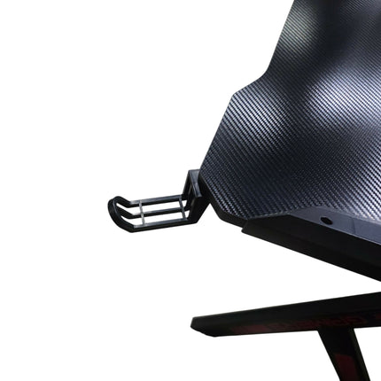 Escritorio Gamer 122x60 Cm Textura Fibra De Carbono Led.