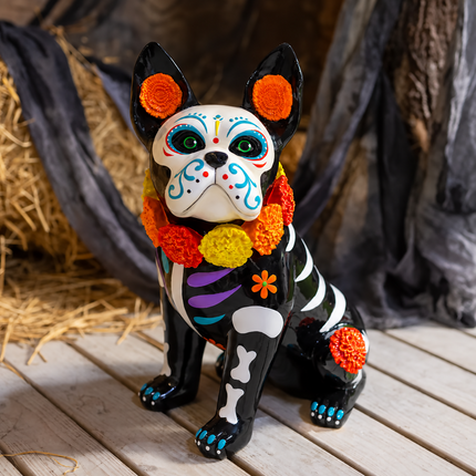 Figura Decorativa Día de Muertos, Bulldog Francés