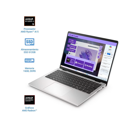 Laptop 14" Full HD+ AMD Ryzen AI 5 16GB 512GB SSD DELL