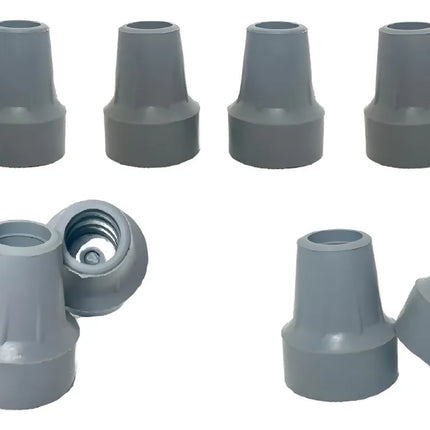 10 Regatónes 3/4 Repuesto Para Muleta Tipo Americano Arandela Gris y Negro