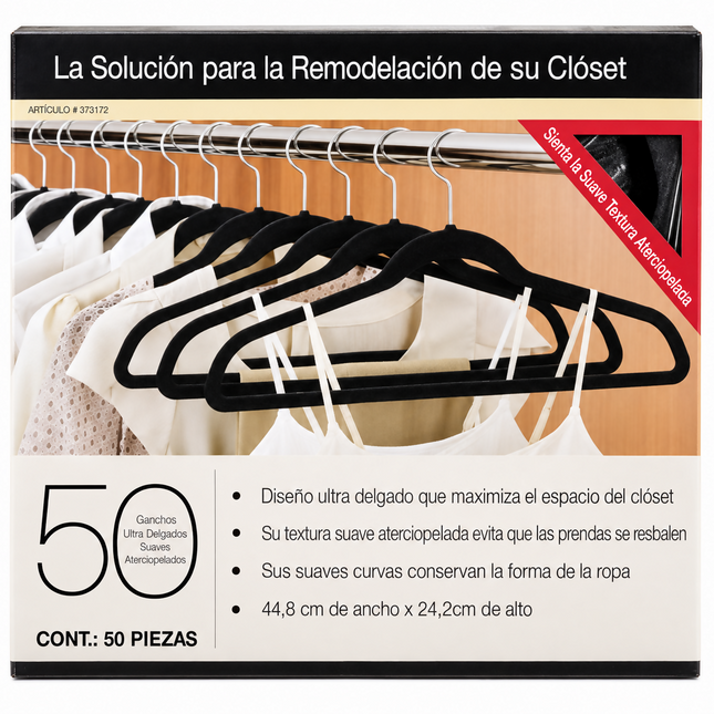 Set de 50 Ganchos con Terciopelo Three Sixty Sourcing,