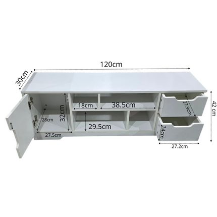 Mueble Para Tv Moderno Estilo Nórdico Con Cajones Y Estantes