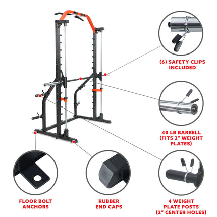 sunny-health-fitness-strength-smith-machine-squat-rack-essential-series-II-SF-XF920021-04