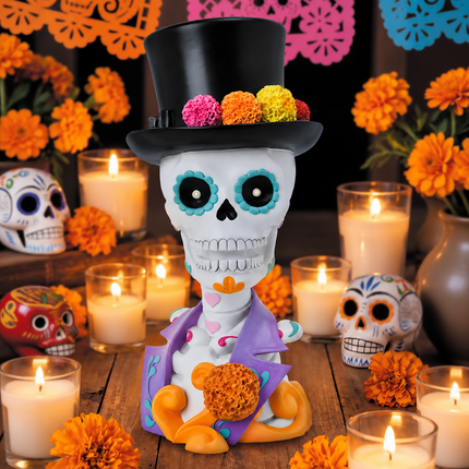 Catrín o Catrina de Día de Muertos y Halloween con Luces LED