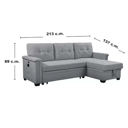 Sofá Cama Seccional con Puerto USB, Montbrook Home, Ashlyn
