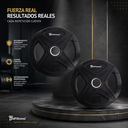 Par De Discos De Peso Unifitness Para Barra Olimpica 15kg