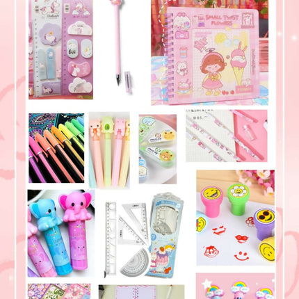Paquete 30 Piezas Papelería Kawaii Útiles Escolares