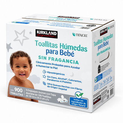 Toallitas Húmedas para bebé 900 pzas Kirkland Signature