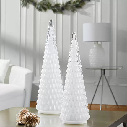 Árboles de Vidrio con Luz LED, 2 Piezas
