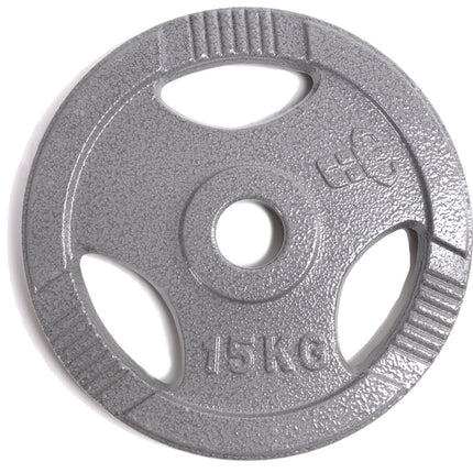 DISCO DE PESO UNIFITNESS PARA BARRA OLÍMPICA GRIS 15 KG