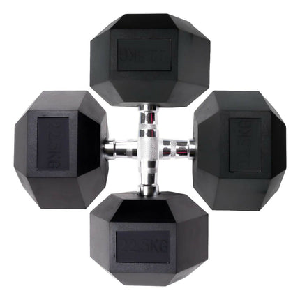 Par De Mancuernas Hexagonales Unifitness De 22.5kg Negro