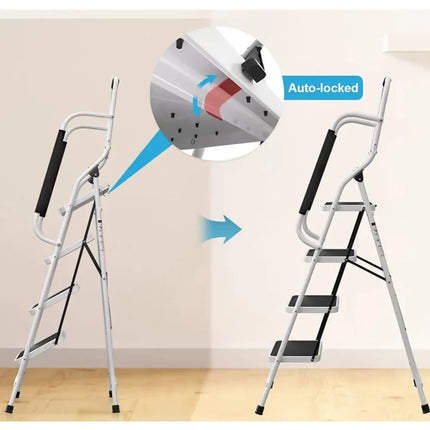 Banco Plegable Escalera 4 Peldaños Antiderrapante