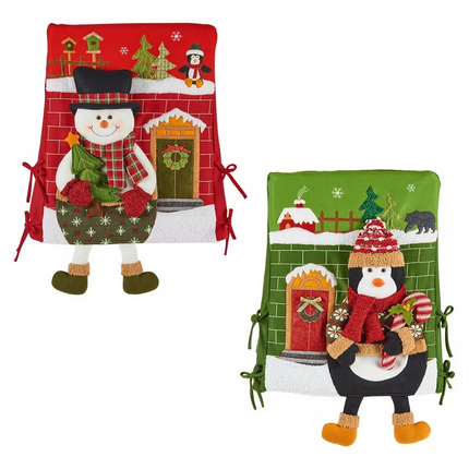 Fundas de Sillas Navideñas, Santa y Reno