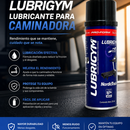 LUBRIGYM – LUBRICANTE ESPECIAL PARA CAMINADORAS 385 ML
