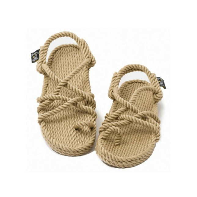 Toe Joe color camel sandalia Nomadic de cuerdas suaves