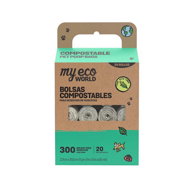 My Eco World Bolsas para Desechos de Mascotas 20 rollos con 15 bolsas