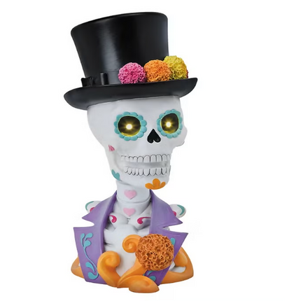 Catrín o Catrina de Día de Muertos y Halloween con Luces LED