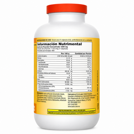 Aceite de Pescado 1,000 mg 400 cápsulas Kirkland Signature