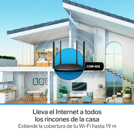 Repetidor / Router Wi-Fi AC1200 2,4 GHz y 5 GHz, hasta 30 m de cobertura