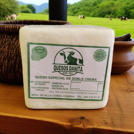 Queso doblé crema de Chiapas fresco