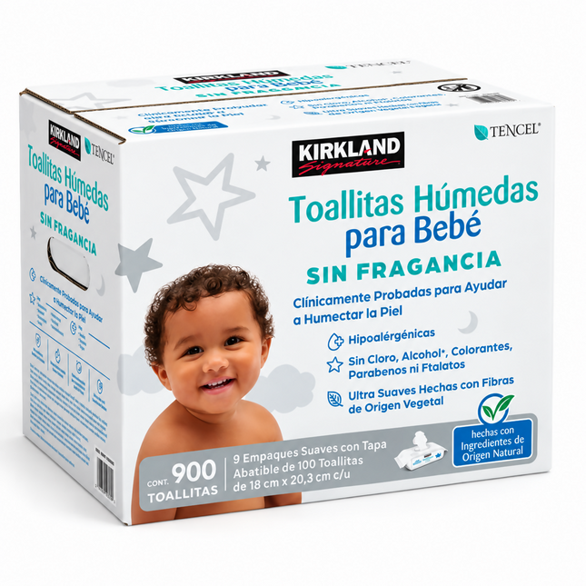 Toallitas Húmedas para bebé 900 pzas Kirkland Signature