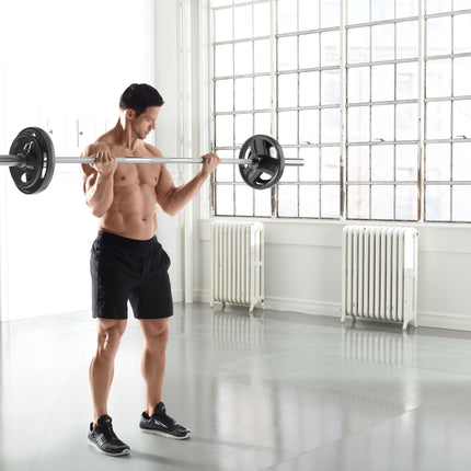 JUEGO DE BARRA OLÍMPICA CON PESO