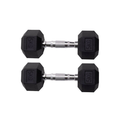 PAR DE MANCUERNA HEXAGONAL DE GOMA UNIFITNESS