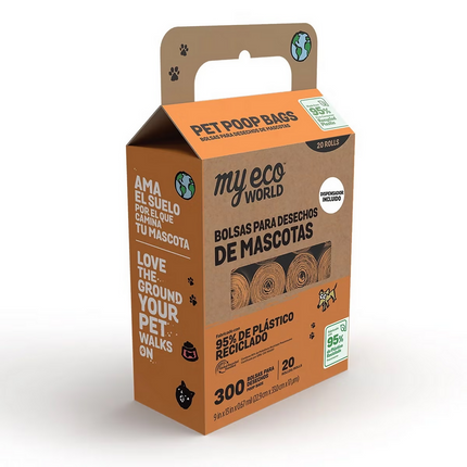 My Eco World Bolsas para Desechos de Mascotas 20 rollos con 15 bolsas