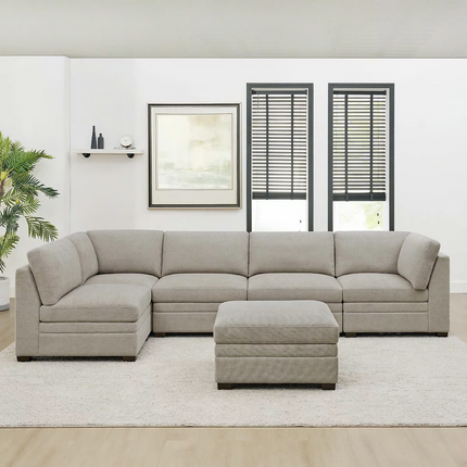 Sofá Modular de Tela de 6 Piezas con Almacenamiento, Thomasville, Tisdale,
