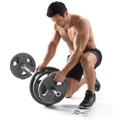 JUEGO DE BARRA OLÍMPICA CON PESO