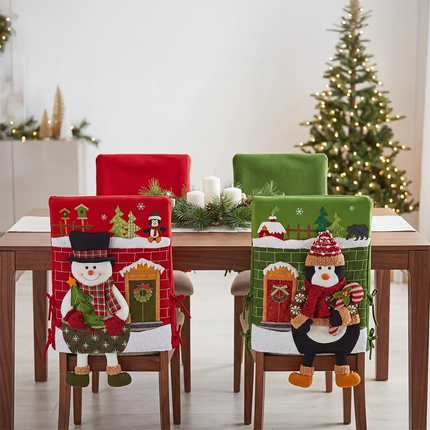 Fundas de Sillas Navideñas, Santa y Reno