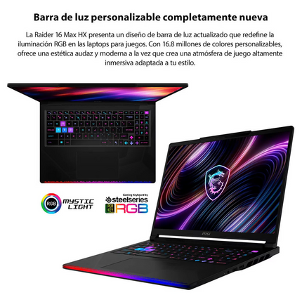 Laptop Gaming 16" QHD+ GeForce RTX 5080 Intel Core Ulta 9 290 HX 32GB 1TB SSD MSI Raider 16 Max.