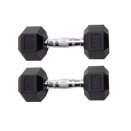 PAR DE MANCUERNA HEXAGONAL DE GOMA UNIFITNESS