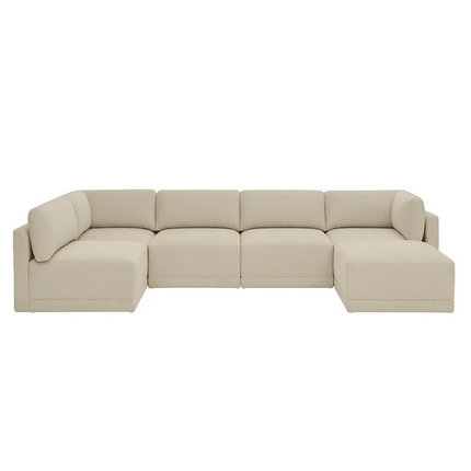 Seccional Modular de Tela de 6 piezas con Otomano,Thomasville, Fallon