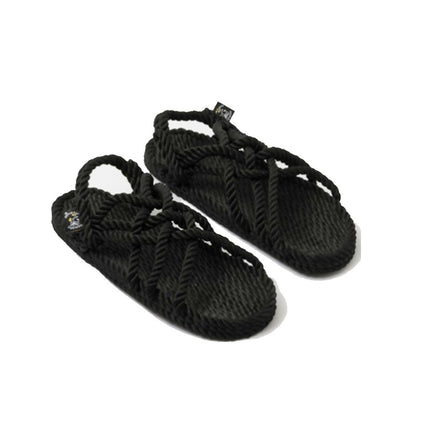 JC Negro sandalia artesanal Nomadic hechas cion cuerdas suaves