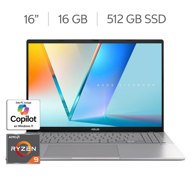 Laptop 16" WUXGA AMD Ryzen ASUS Vivobook S16