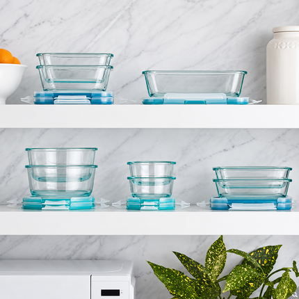 Juego de Recipientes de Vidrio 18 piezas Snapware Pure Pyrex Glass