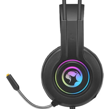 Headset Gamer Marvo Hg8935 Luz Led Arcoíris USB Cable 2.1 M Color Negro